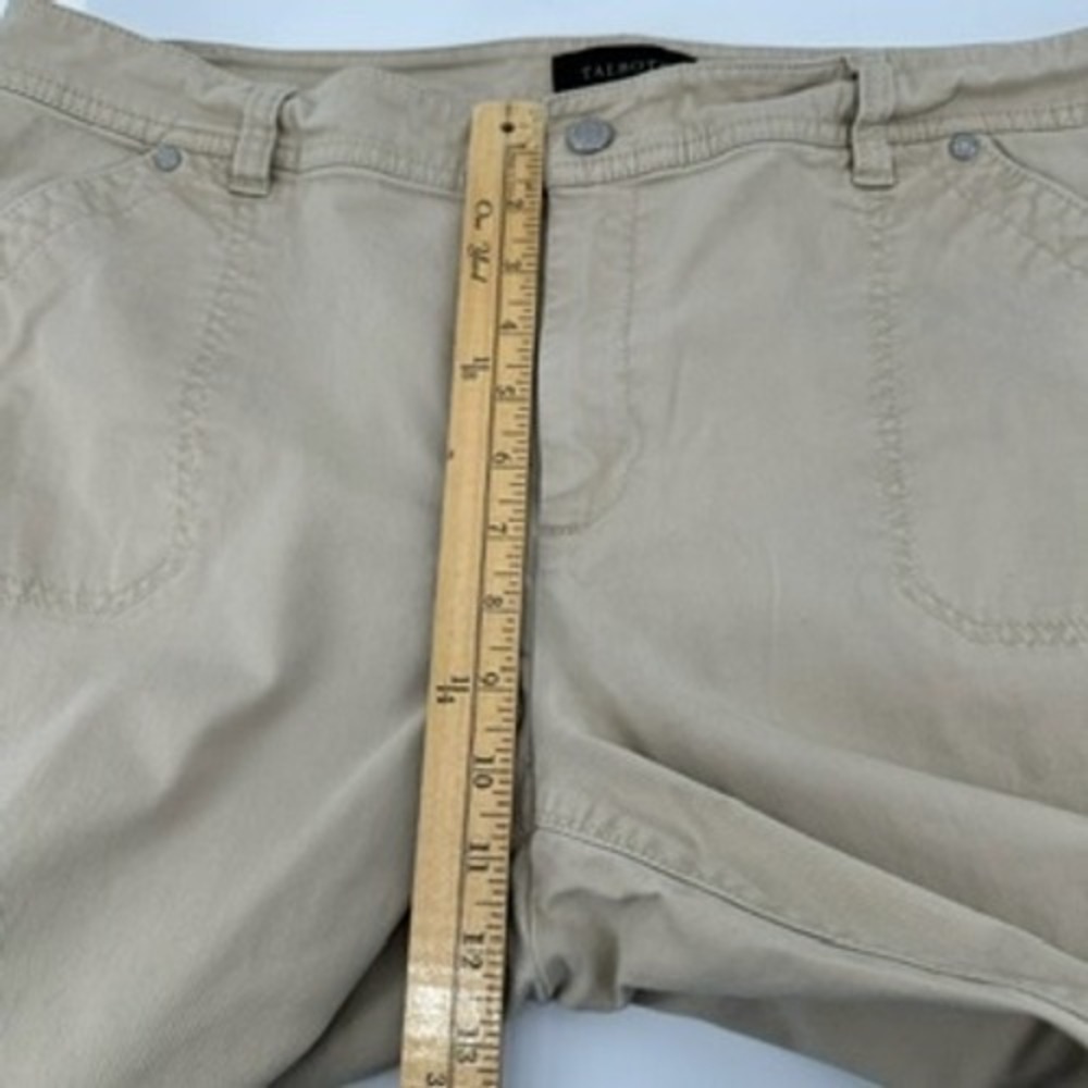 Talbots Womens 16 Straight Leg Ankle Pants Khaki Casual Zip Hem - Picture 12 of 13